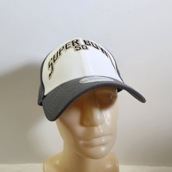 New Era 39Thirty NFL Super Bowl 50 Football Dark Gray Hat Cap Size M-L - Picture 1 of 16